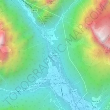 Mapa topográfico Ronch de Bós, altitud, relieve
