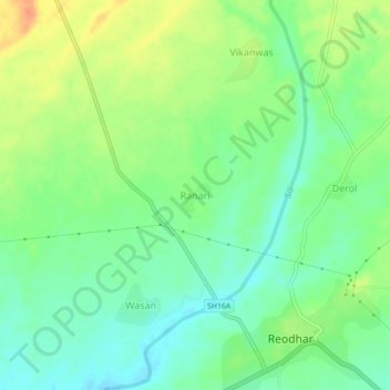Mapa topográfico Ranari, altitud, relieve