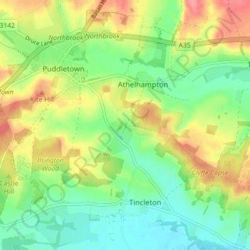 Mapa topográfico South Admiston, altitud, relieve