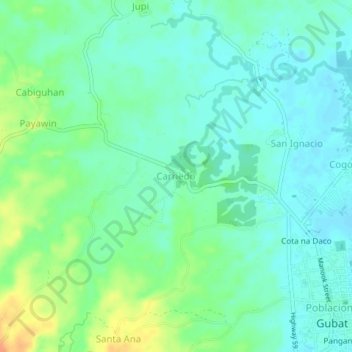 Mapa topográfico Carriedo, altitud, relieve