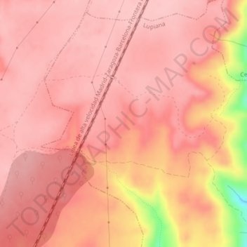 Mapa topográfico Cañada del Caballo, altitud, relieve