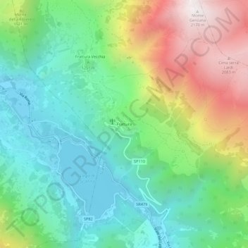 Mapa topográfico Frattura, altitud, relieve