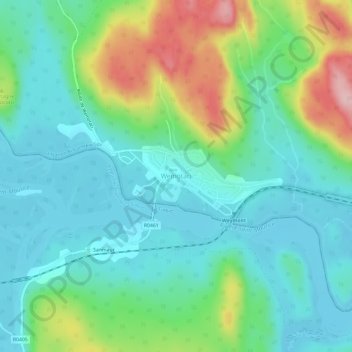 Mapa topográfico Wemotaci, altitud, relieve