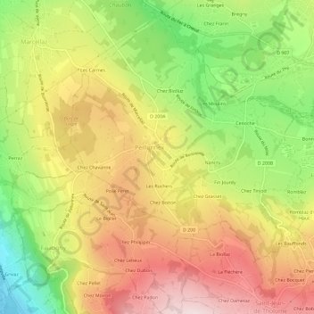 Mapa topográfico Résidence du Panloup, altitud, relieve