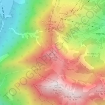 Mapa topográfico Kleiner Traithen, altitud, relieve