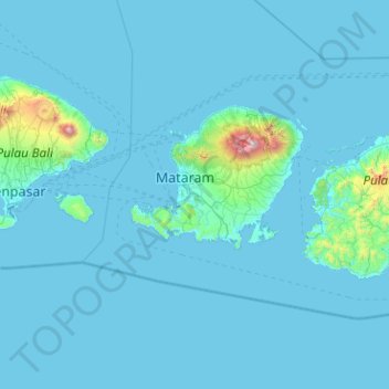 Mapa topográfico Kota Sabang, altitud, relieve