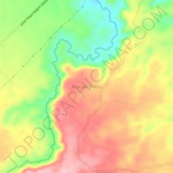 Mapa topográfico Mariah Buttu, altitud, relieve
