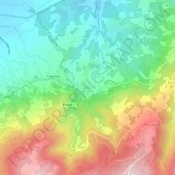 Mapa topográfico Melo, altitud, relieve