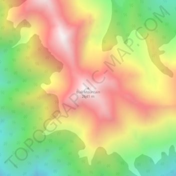 Mapa topográfico Bull Mountain, altitud, relieve