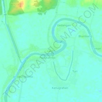 Mapa topográfico Laren, altitud, relieve