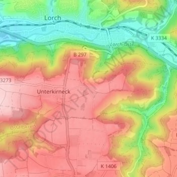 Mapa topográfico Oberkirneck, altitud, relieve