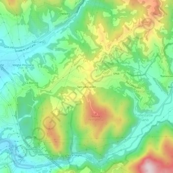 Mapa topográfico San Liberatore, altitud, relieve