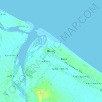 Mapa topográfico Abulug, altitud, relieve