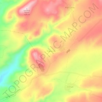 Mapa topográfico Kavacık, altitud, relieve