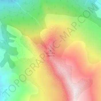 Mapa topográfico La Croix, altitud, relieve