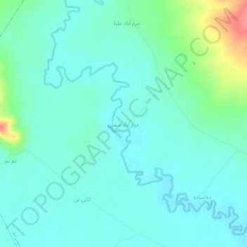 Mapa topográfico Khorramabad-e Sofla, altitud, relieve