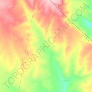 Mapa topográfico Heydarabad, altitud, relieve