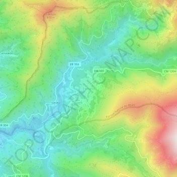 Mapa topográfico Ermelo, altitud, relieve