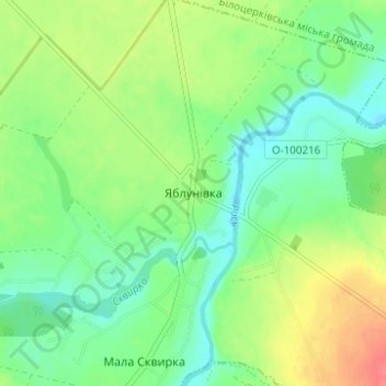 Mapa topográfico Яблунівка, altitud, relieve