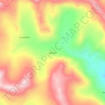 Mapa topográfico Juaraco, altitud, relieve