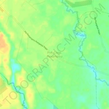 Mapa topográfico Pre. Coop. Pimampiro, altitud, relieve