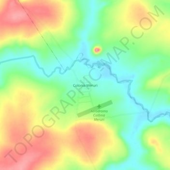 Mapa topográfico Colonia Meruri, altitud, relieve