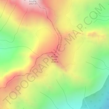 Mapa topográfico Mount Juno, altitud, relieve