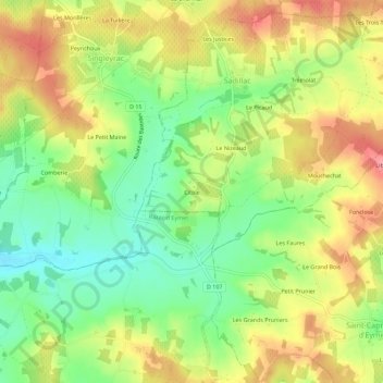 Mapa topográfico Citole, altitud, relieve