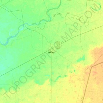Mapa topográfico Bahawalnagar, altitud, relieve