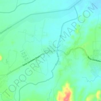 Mapa topográfico Santa Lucia, altitud, relieve