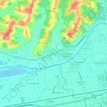 Mapa topográfico Bassa, altitud, relieve
