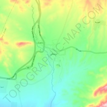 Mapa topográfico Bezenjan, altitud, relieve