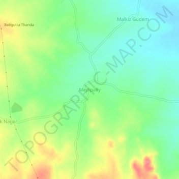 Mapa topográfico Medipally, altitud, relieve