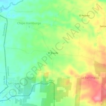 Mapa topográfico El Triunfo, altitud, relieve