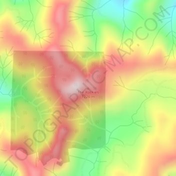 Mapa topográfico The Rockies, altitud, relieve