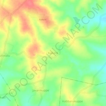 Mapa topográfico Kalkere, altitud, relieve
