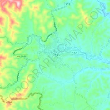 Mapa topográfico Betong, altitud, relieve