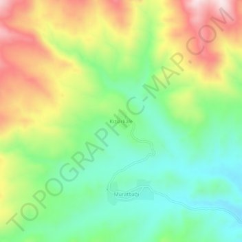 Mapa topográfico Kızlarkale, altitud, relieve