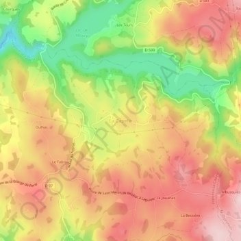 Mapa topográfico La Capelle, altitud, relieve