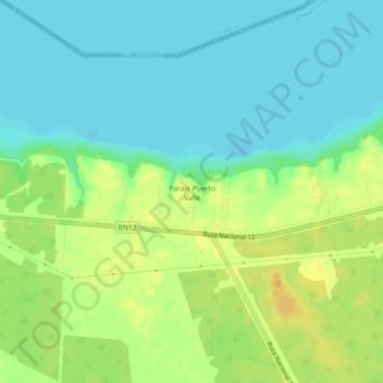 Mapa topográfico Paraje Puerto Valle, altitud, relieve
