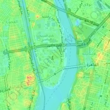 Mapa topográfico Zamalek tree, altitud, relieve