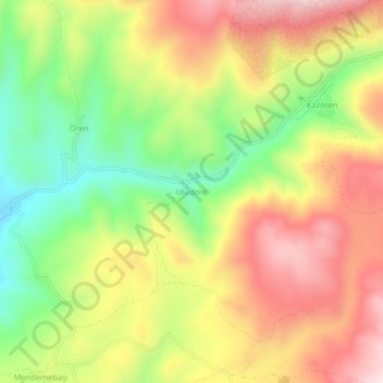 Mapa topográfico Uludere, altitud, relieve