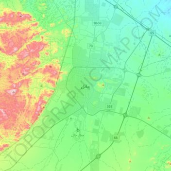 Mapa topográfico Ha'il, altitud, relieve