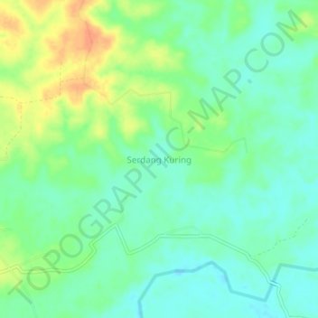 Mapa topográfico Serdang Kuring, altitud, relieve