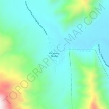 Mapa topográfico Magdaleno Aguilar, altitud, relieve