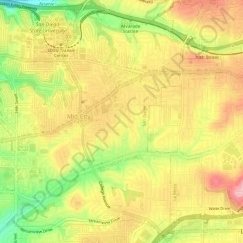Mapa topográfico Rolando, altitud, relieve