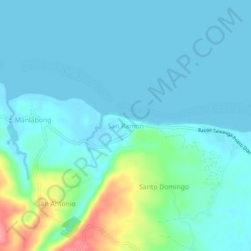 Mapa topográfico San Ramon, altitud, relieve