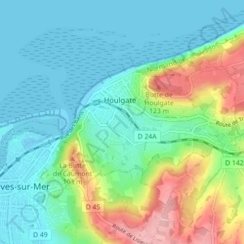 Mapa topográfico La Cour Ferrey, altitud, relieve
