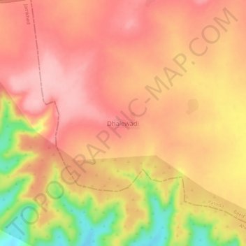 Mapa topográfico Dhalewadi, altitud, relieve