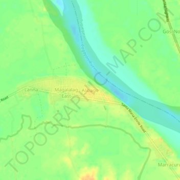 Mapa topográfico Alibago, altitud, relieve
